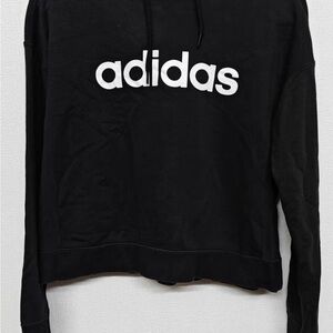 Adidas Black Hoodie with White Logo
